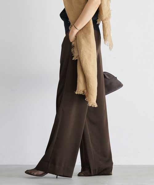 plage（プラージュ） ワイドパンツ パンツ 「追加」dull satin relax