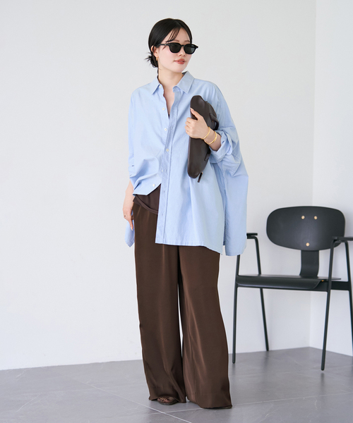 plage（プラージュ） ワイドパンツ パンツ 「追加」dull satin relax