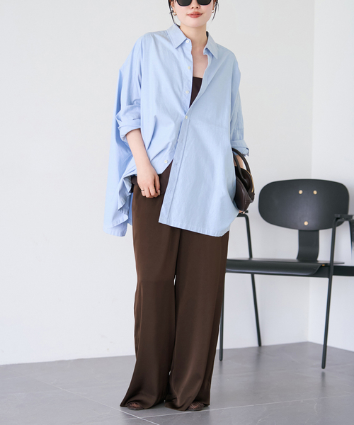 plage（プラージュ） ワイドパンツ パンツ 「追加」dull satin relax