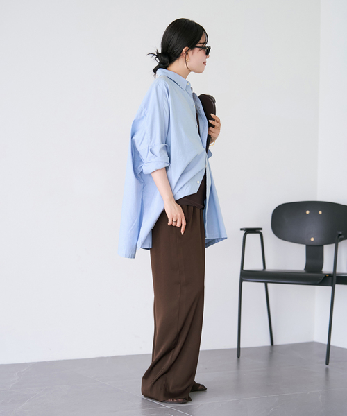 plage（プラージュ） ワイドパンツ パンツ 「追加」dull satin relax