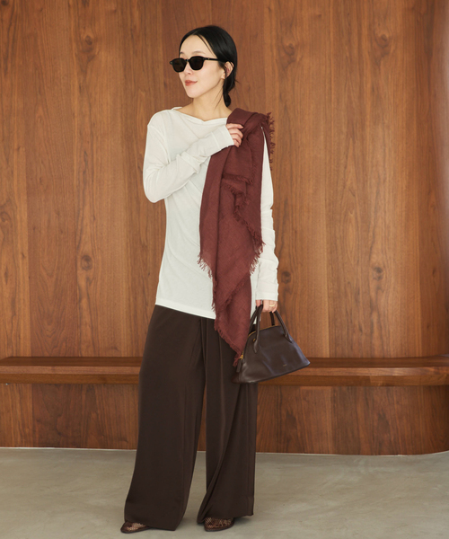 plage（プラージュ） ワイドパンツ パンツ 「追加」dull satin relax