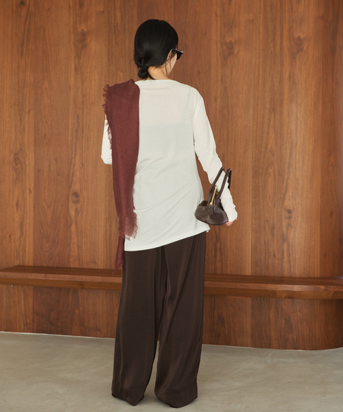 plage（プラージュ） ワイドパンツ パンツ 「追加」dull satin relax