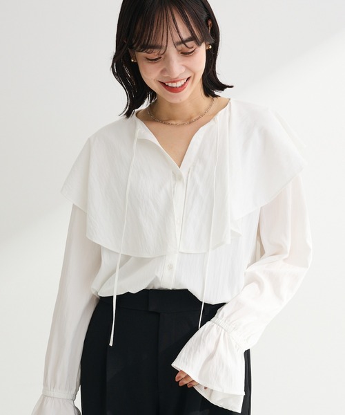 Green Parks（グリーンパークス） ブラウス シャツ ラッフルブラウス