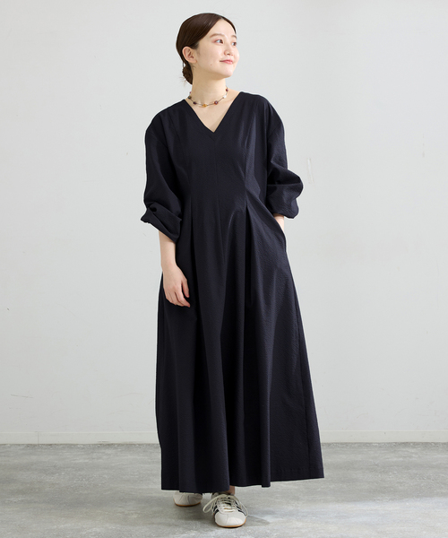 IENA（イエナ） ワンピース サッカーVネックフレアワンピース