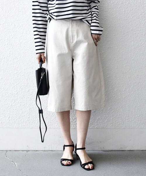 SHIPS any ハーフパンツ ワイドパンツ パンツ any:「洗濯機可能
