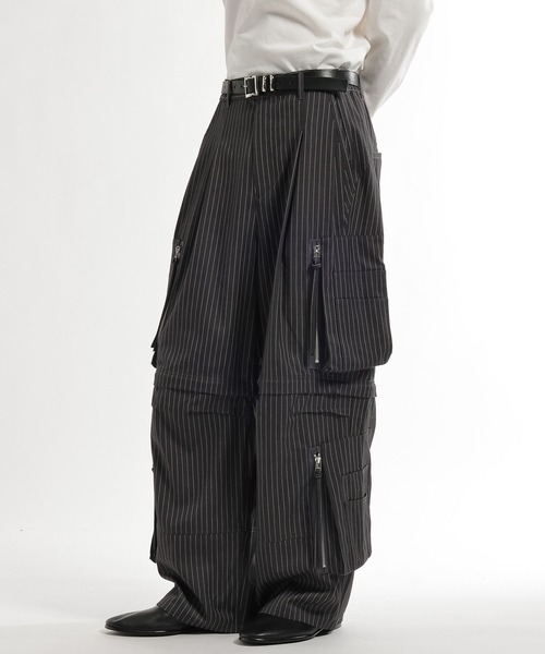 HARE（ハレ） ワイドパンツ カーゴパンツ CLEAR TEXTURE ZIPカーゴ