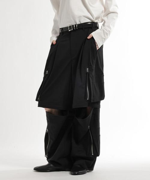 HARE（ハレ） ワイドパンツ カーゴパンツ CLEAR TEXTURE ZIPカーゴ