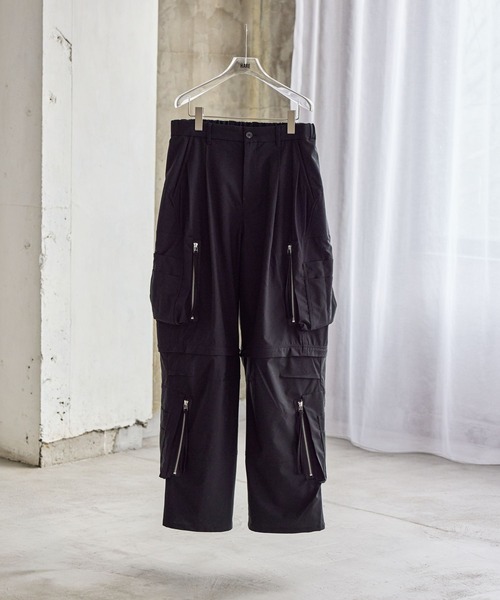 HARE（ハレ） ワイドパンツ カーゴパンツ CLEAR TEXTURE ZIPカーゴ
