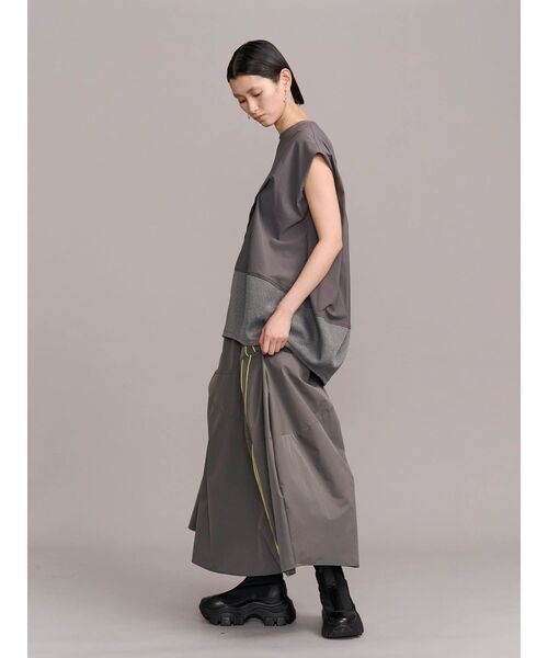 UN3D.（アンスリード） tシャツ HEM MESH COCOON TOP / ヘムメッシュ