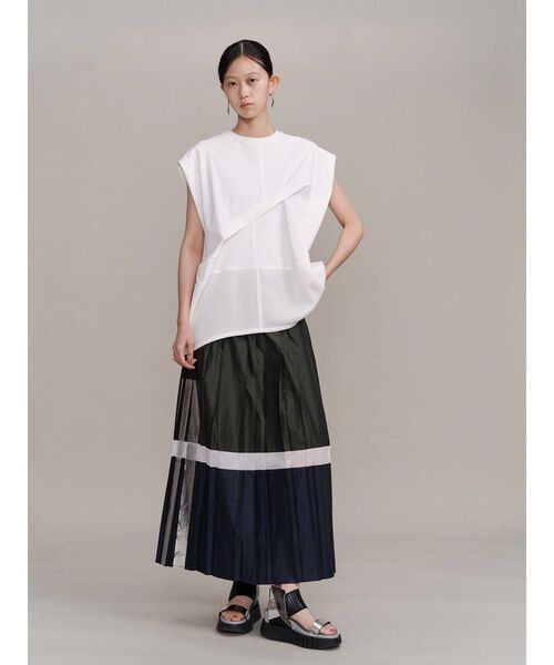 UN3D.（アンスリード） tシャツ HEM MESH COCOON TOP / ヘムメッシュ