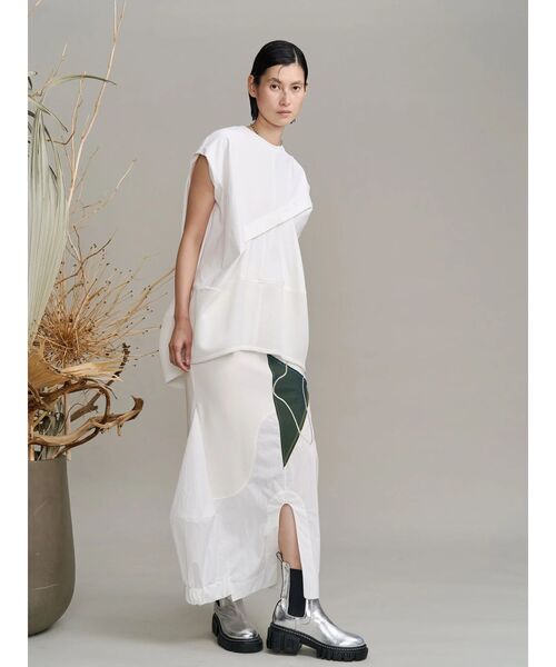 UN3D.（アンスリード） tシャツ HEM MESH COCOON TOP / ヘムメッシュ