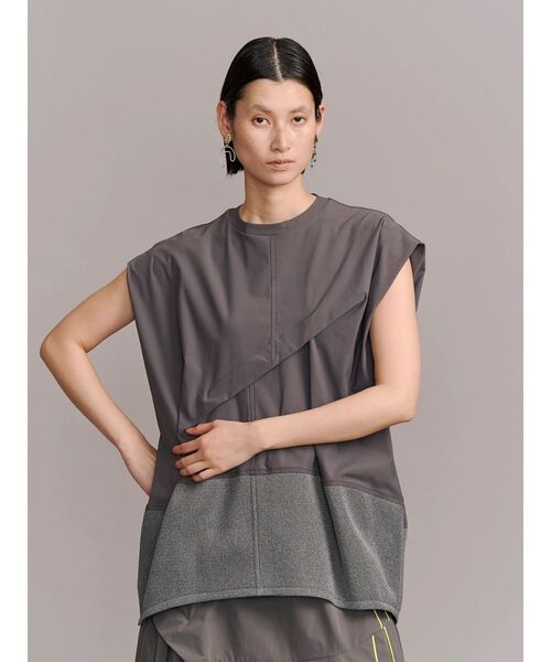 UN3D.（アンスリード） tシャツ HEM MESH COCOON TOP / ヘムメッシュ