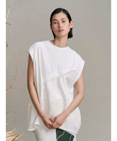 UN3D.（アンスリード） tシャツ HEM MESH COCOON TOP / ヘムメッシュ