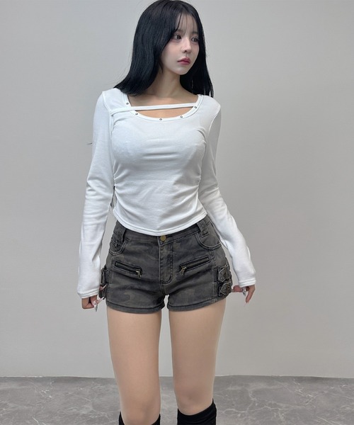 「FOLLOWIN」 長袖カットソー FREE ブラック レディース_画像9