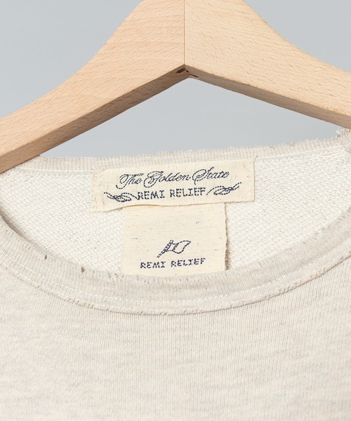 「REMI RELIEF」 スウェットカットソー LARGE オートミール メンズの画像