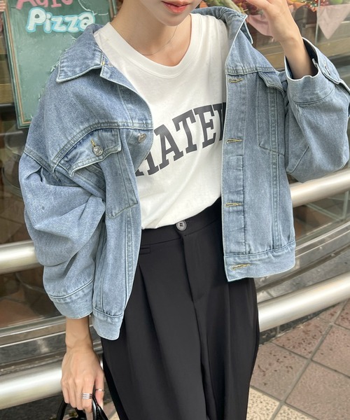 「Futier land」 デニムジャケット LARGE ブラック レディース_画像7