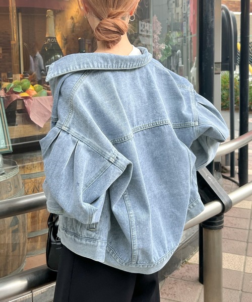 「Futier land」 デニムジャケット LARGE ブラック レディース_画像8