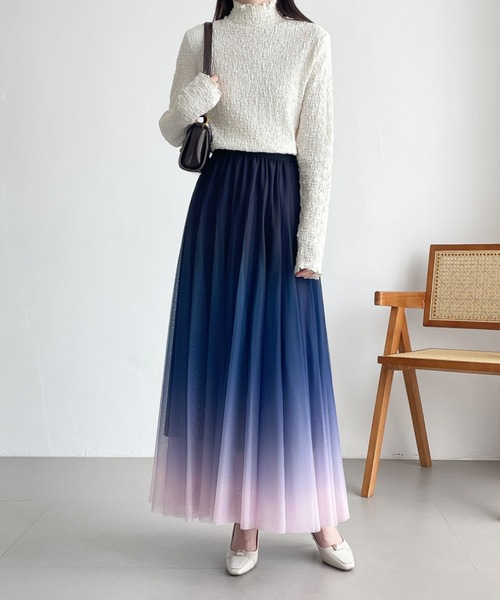 「ABITOKYO」 フレアスカート L ブルー レディース_画像8