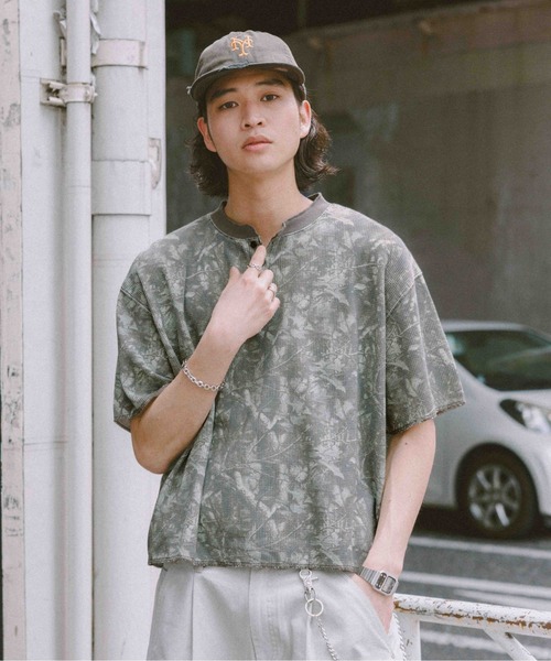 RAGEBLUE（レイジブルー） tシャツ Camouflage Henry Neck T-Shirt