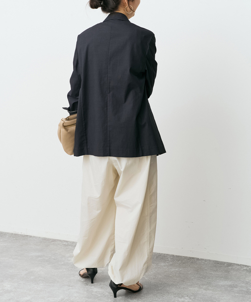 ワイドパンツ パンツ CO/PA タイプライターギャザーパンツ レディースの画像