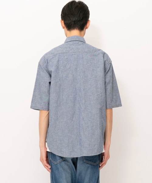 「Johnbull」 半袖シャツ LARGE インディゴブルー メンズ_画像5