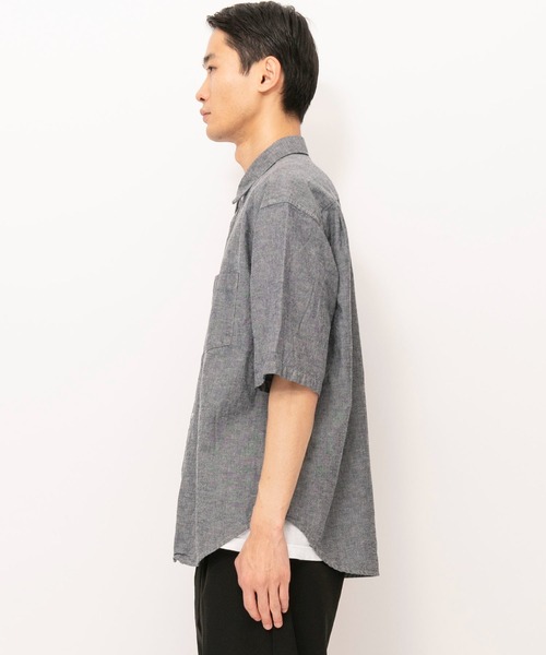 「Johnbull」 半袖シャツ LARGE インディゴブルー メンズ_画像7
