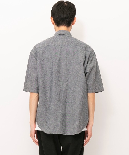 「Johnbull」 半袖シャツ LARGE インディゴブルー メンズ_画像8