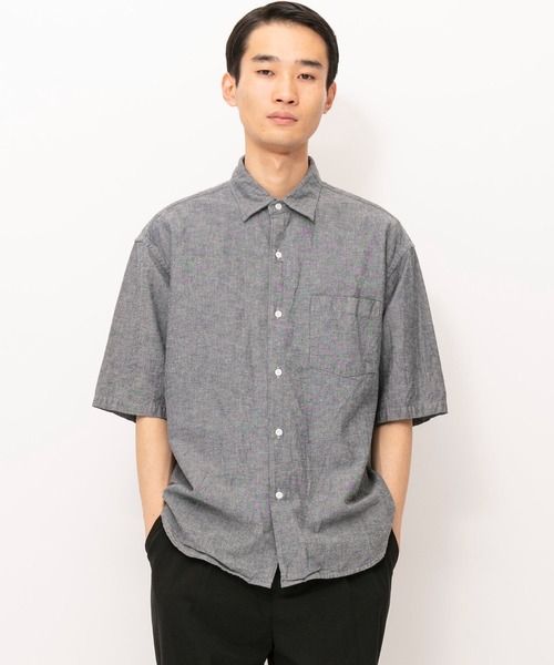 「Johnbull」 半袖シャツ LARGE インディゴブルー メンズ_画像9