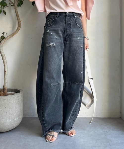 DouDou（ドゥドゥ） デニムパンツ 36 ブラック レディース : ZOZOTOWN