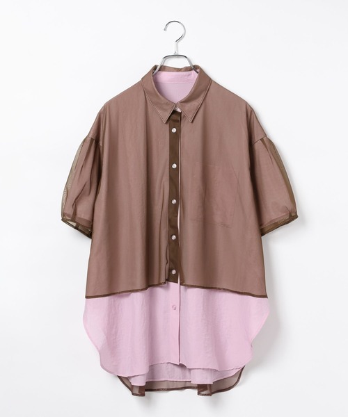 ブラウス シャツ サラキレチュールレイヤーチュニックSS　739872 レディースの画像