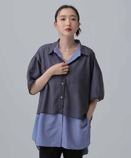 ブラウス シャツ サラキレチュールレイヤーチュニックSS　739872 レディースの画像