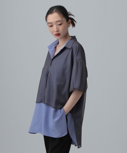ブラウス シャツ サラキレチュールレイヤーチュニックSS　739872 レディースの画像