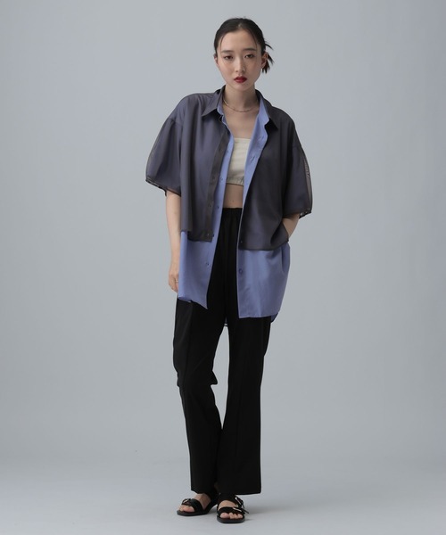 ブラウス シャツ サラキレチュールレイヤーチュニックSS　739872 レディースの画像