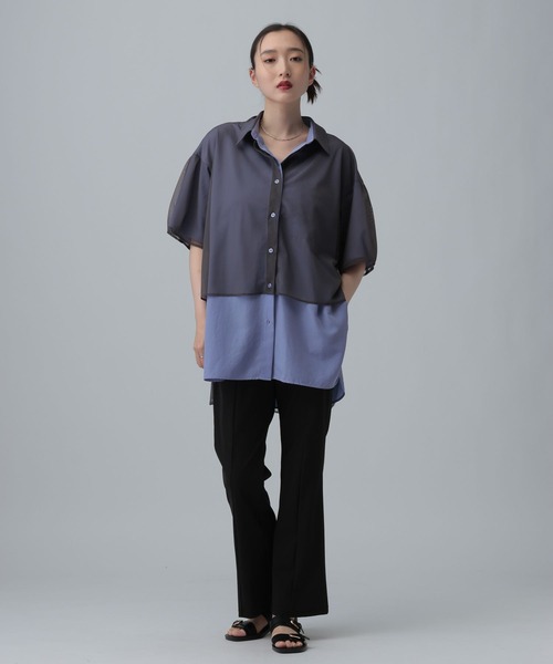 ブラウス シャツ サラキレチュールレイヤーチュニックSS　739872 レディースの画像