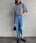「DANTON」 半袖Tシャツ M ネイビー ...の詳細画像4