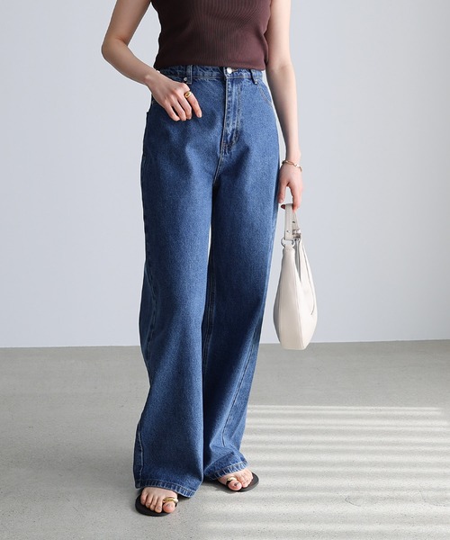 「evernavy」 デニムパンツ L ブルー系その他 レディース_画像9