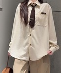 ブラウス シャツ ネクタイ付きカジュアルシャツ...の詳細画像2