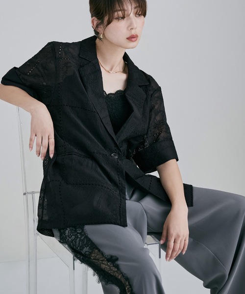 etoll.（エトル） ジャケット テーラードジャケット パッチワーク 