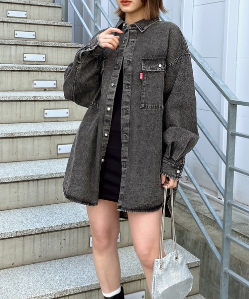 「Snap club」 長袖シャツ FREE ケミカルウォッシュ レディース_画像5