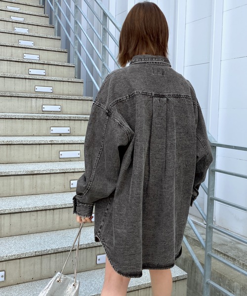 「Snap club」 長袖シャツ FREE ケミカルウォッシュ レディース_画像6