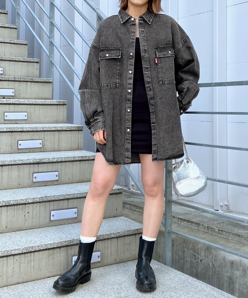 「Snap club」 長袖シャツ FREE ケミカルウォッシュ レディース_画像7