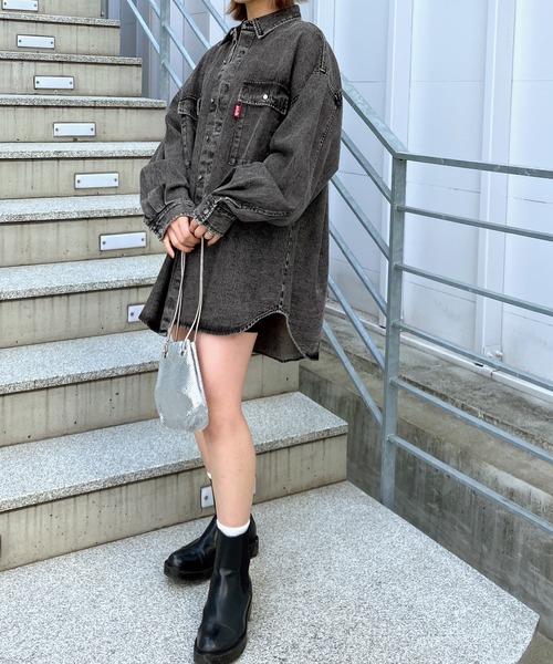 「Snap club」 長袖シャツ FREE ケミカルウォッシュ レディース_画像8
