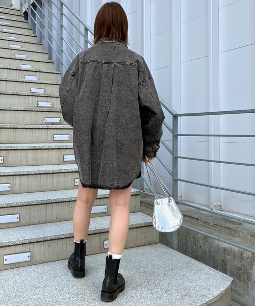 「Snap club」 長袖シャツ FREE ケミカルウォッシュ レディース_画像9