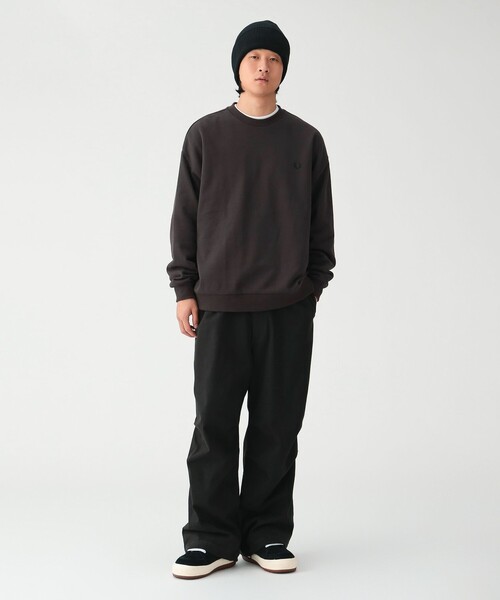 新品タグ付❣️FRED PERRYフレッドペリー クルーネックスウェット黒 【L】 FRED PERRY（フレッドペリー） トレーナー スウェット 「別注」FRED