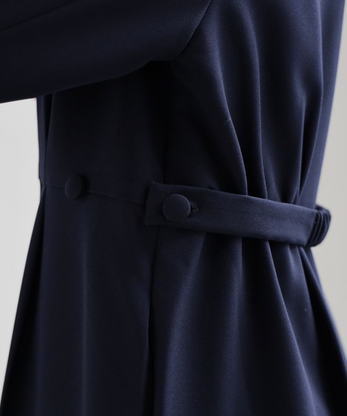 「DRESS PLUS」 7分袖ワンピース X-LARGE ネイビー レディース_画像6