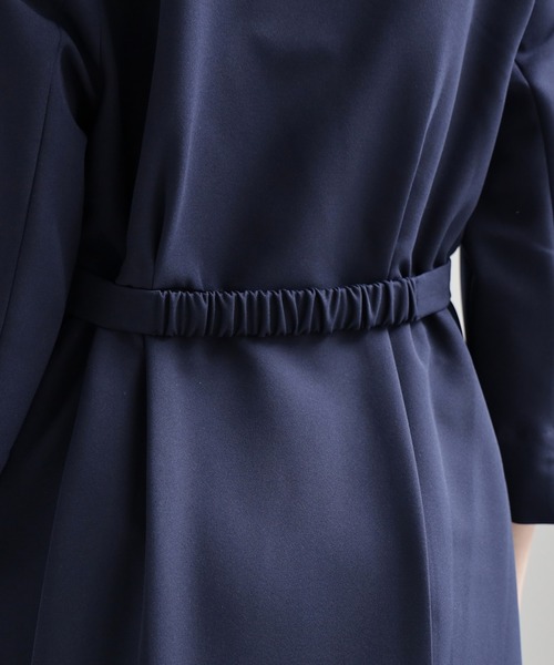 「DRESS PLUS」 7分袖ワンピース X-LARGE ネイビー レディース_画像7