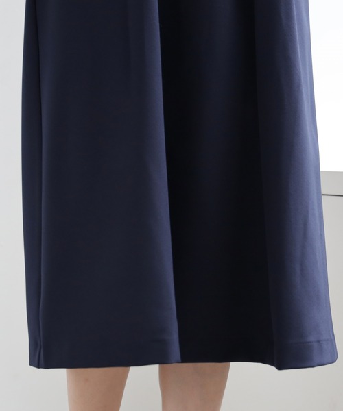 「DRESS PLUS」 7分袖ワンピース X-LARGE ネイビー レディース_画像8