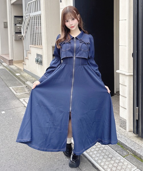one way（ワンウェイ） パーティードレス ワンピース ロングレイヤード