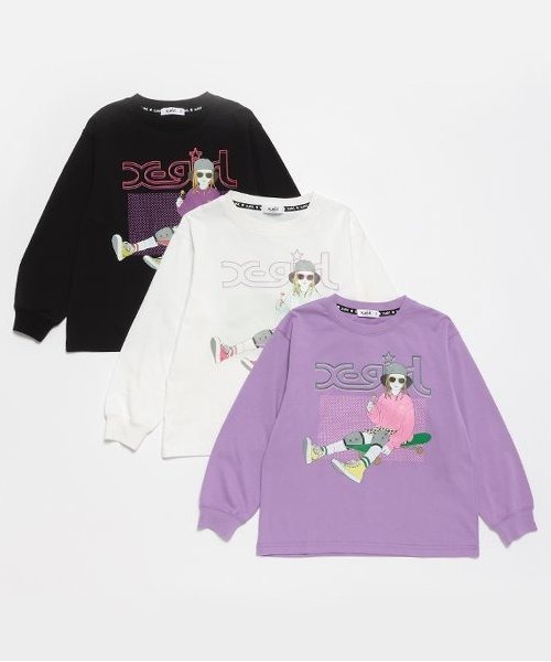 「X-girl Stages」 「KIDS」長袖カットソー 130cm ブラック キッズ_画像6