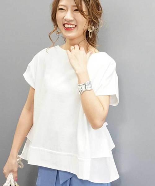 miu miu フリル付き Tシャツ フリル MiuMiu(ミュウミュウ) トップス(レディース) - 海外通販
